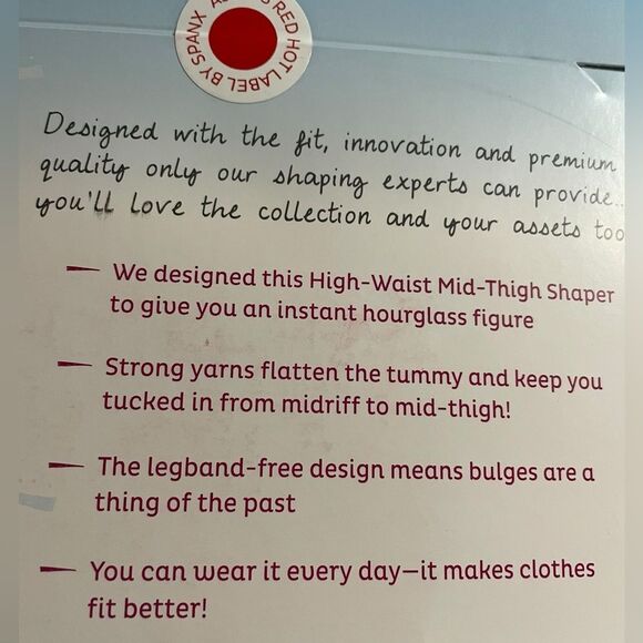 HIGH WAIST MID THIGH SHAPER BY SPANX, Sz 6 Black - Picture 4 of 5